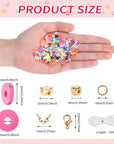 16860 Pcs Clay Beads Bracelet Making Kit, 128 Colors Polymer Beads Spacer Heishi Beads, Flat Preppy Beads for Jewelry Making Kit with Charms, DIY Crafts Gift