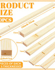 10 Pieces 5 Size Rolling Mud Stick Guide, Clay Rolling Pin Guides, Wooden Slab Roller Guides for Clay, Pottery Tools Clay Tools for Pottery Teaching, Polymer Clay Thickness 3, 5, 7, 10, 12 Mm