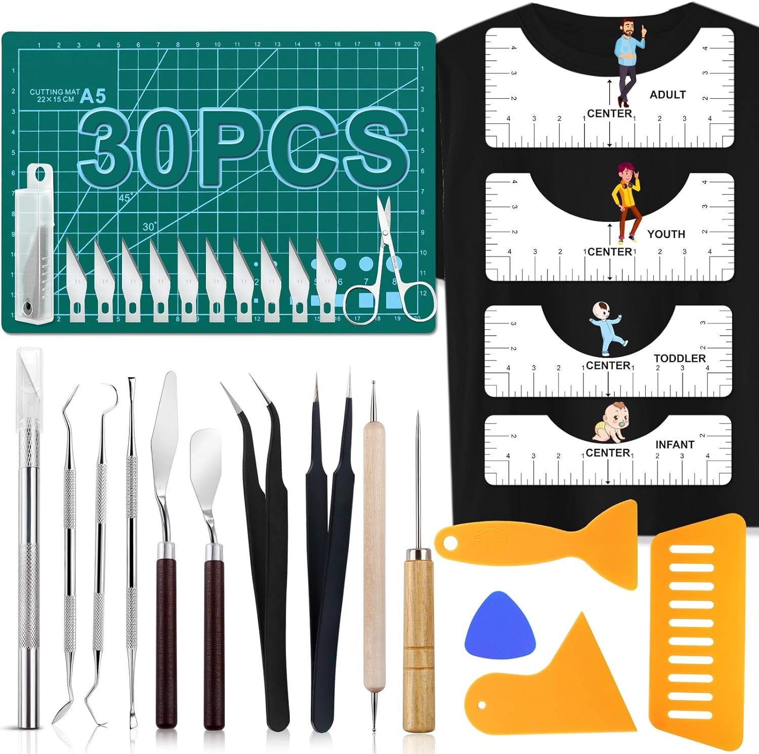 28 PCS Precision Craft Tools Set Vinyl Weeding Tools Kit for Weeding Vinyl, DIY Art Work Cutting, Hobby, Scrapbook
