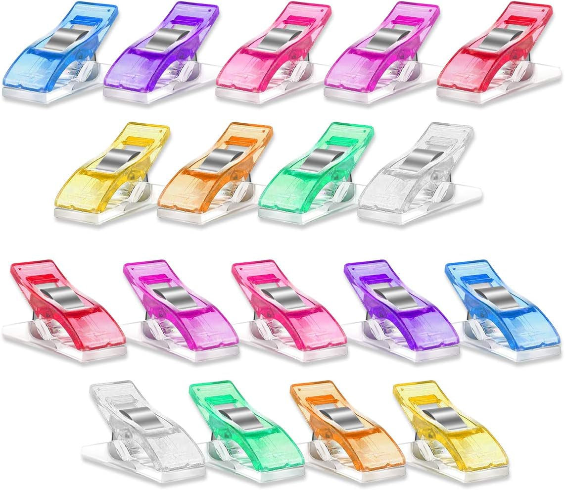 100 Pcs Premium Sewing Clips Multipurpose Sewing Accessories Quilting Supplies Crafting Tools, Assorted 9 Bright Colors