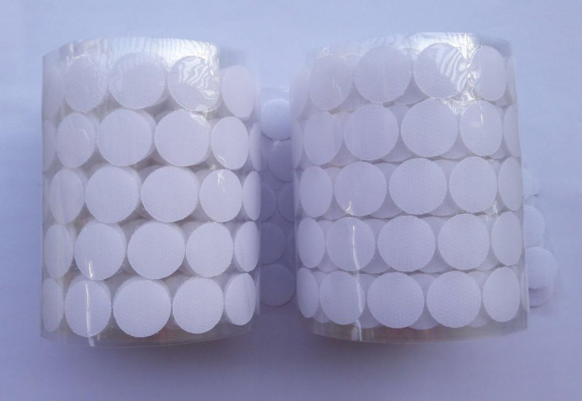 YLBFJXK 1000Pcs Sticky Back Dots Hook Adhesive Tapes, 3/4" Diameter, White2