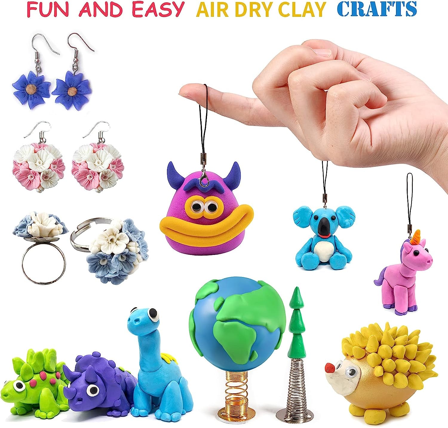 Air Dry Clay, 24 Colors Modeling Clay Kit with 3 Sculpting Tools, Magic Foam Clay for Kids and Adults, DIY Molding Clay Gift for Boys and Girls