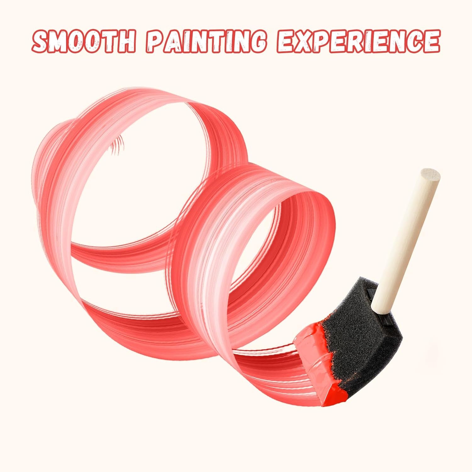 5 Pcs Foam Paint Brushes, 2 Inch Foam Brush, Wood Handle Foam Brushes for Staining, Sponge Paint Brush, Foam Brushes for Staining, Varnishes, and DIY Craft Projects