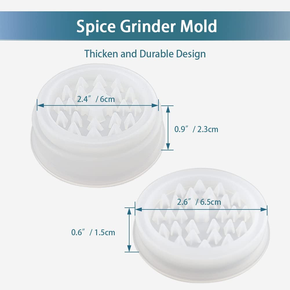 5 PCS Resin Molds Silicone Molds for Epoxy Resin with Large Rolling Tray Mold and Grinder Mold for Grind and Storage DIY Resin Casting