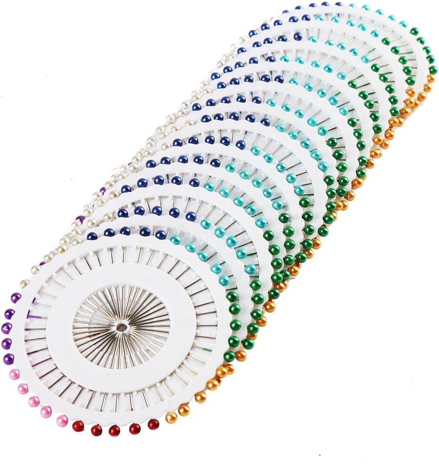480 Pieces Multicolor Sewing Pins Straight Quilting Pearl Head Pins for Christmas and Other Crafts Making