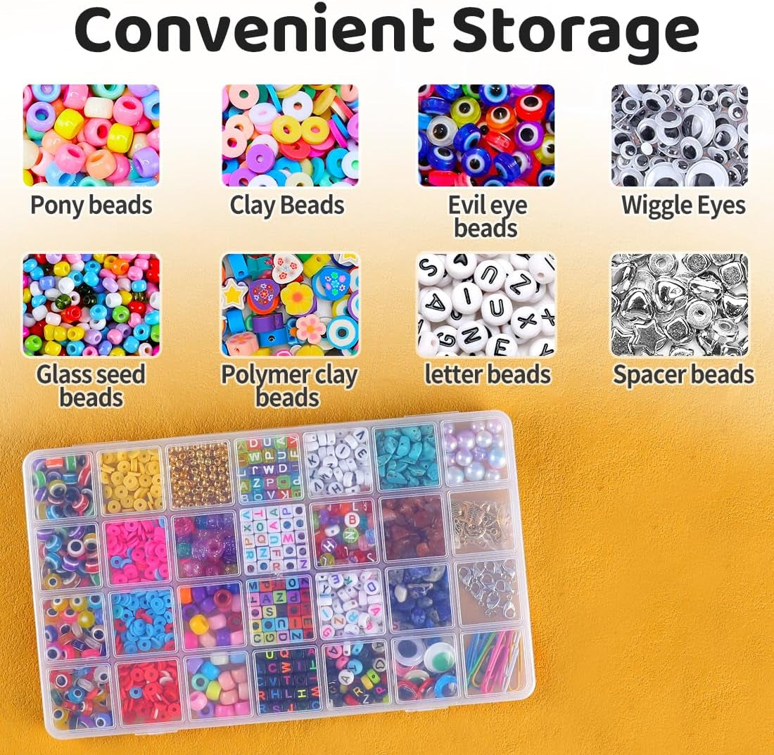 28 Grids Bead Organizer, Craft Organizers and Storage, Acrylic Organizers, Plastic Bead Organizer Box for Crafts Organizing Storing