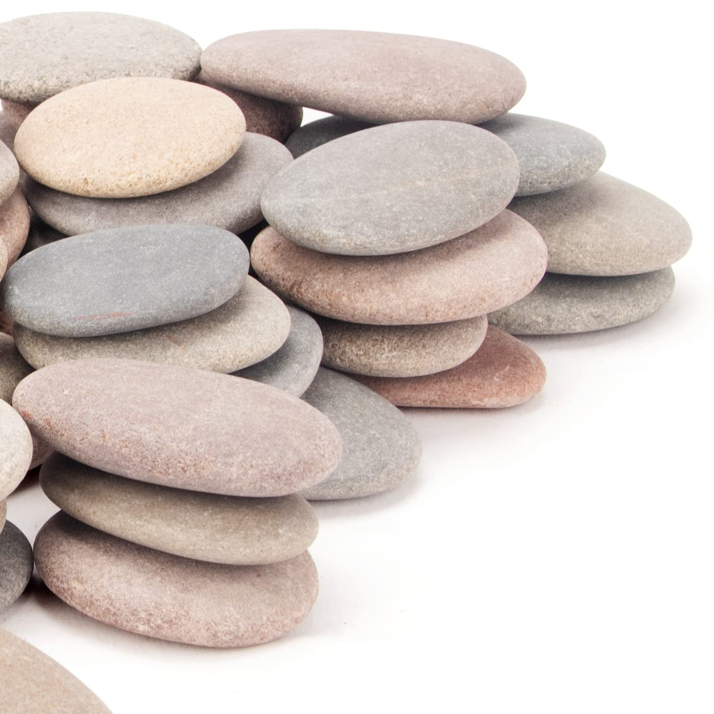 [About 98 PCS - 103 PCS](18.1 Pounds) Painting Rocks,2.23&quot;-3.68&quot; River Rocks,Flat Stones