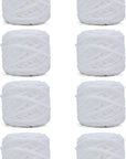 Blanket Yarn 3 Pack of 100G/3.5Oz - White Chenille Yarn 6 Super Bulky - Knitting, Crocheting & Crafts Chunky Yarn
