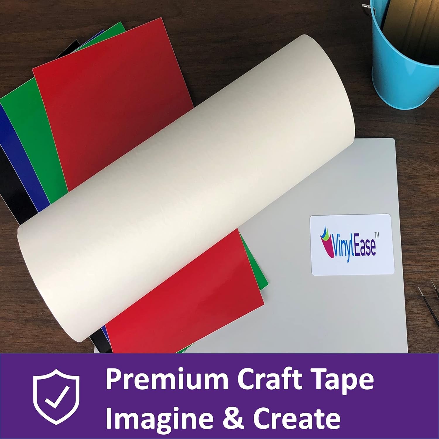 12 Inch X 150 Feet Roll of Paper Transfer Tape with a Medium Tack Layflat Adhesive. Works with a Variety of Vinyl. Great for Decals, Signs, Wall Words and More. V0844