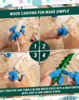 Wood Carving Kit for Kids & Beginner DIY08 - Wood Whittling Kit for Kids Woodworking Starter Kit Hobby Kits for Boys Wood Crafts Projects DIY Gifts, Carving Set Whittling Knife & Basswood