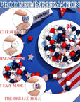 200 Pcs 4Th of July Wood Beads Patriotic Independence Day Wooden Beads America Flag Star Heart round Blue Red Beads Us Memorial Day Beads for DIY Jewelry Garland Necklaces Tiered Tray Decor