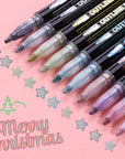 - Double Line Outline Markers, 10 Colors, Shimmer Markers, Self-Outline Metallic Markers, Outline Pens, Craft Pens