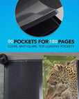 Original Art Profolio 8.5X11 Black Art Portfolio Binder with Plastic Sleeves with 180 Pages - Portfolio Folder for Artwork with Clear Sheet Protectors - Presentation Book for Art Display