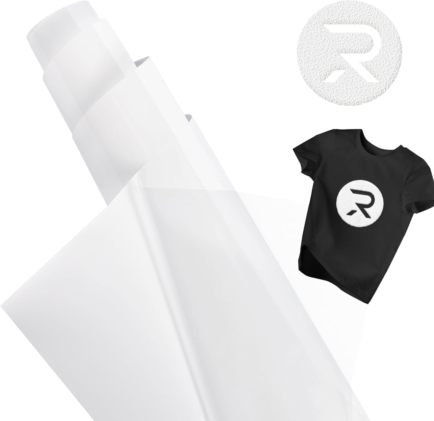 Puff Vinyl Heat Transfer - 12" X 15FT White Puff Vinyl Heat Transfer for T Shirts, White Puff HTV Vinyl Heat Transfer for Cricut & Cameo - Easy to Cut & Weed for Heat Vinyl Design(White)