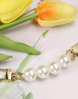 Bag Strap Extender  2Pcs 4.7 Inch Short Faux Pearl Purse Chain Strap Replacement for Shoulder Cross Body Bag Handbag Crafts (12 Cm)