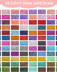 48000Pcs Glass Seed Beads Kit for Jewelry Making, 96 Colors 2Mm Small Beads with Pendant Charms and Letter Beads for Friendship Bracelet, Necklace Ring Making
