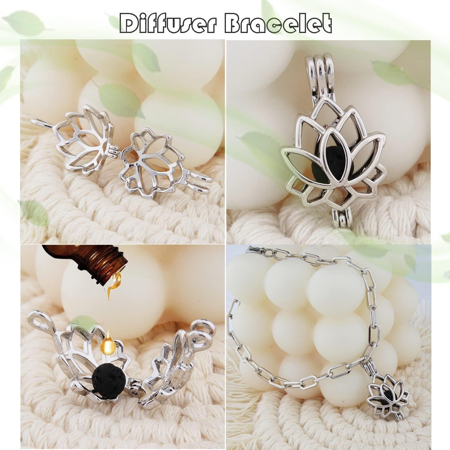 Pearl Bead Cages Pendants Necklace Charms for Adults Women DIY Jewelry Making Aromatherapy Diffuser Necklace Lockets Metal Charms for Crafts