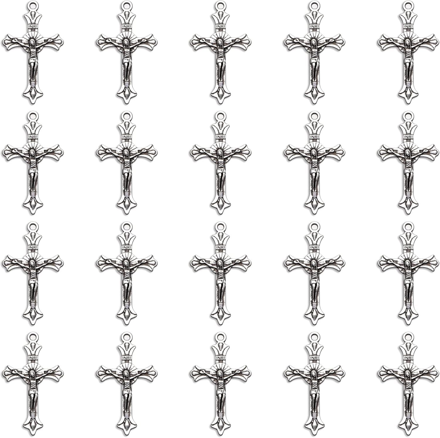 100Pcs Antique Silver Plated Cross Charms Pendant DIY Bracelets Necklace Jewelry Making Craft Wholesale 37Mmx21Mm(A282)