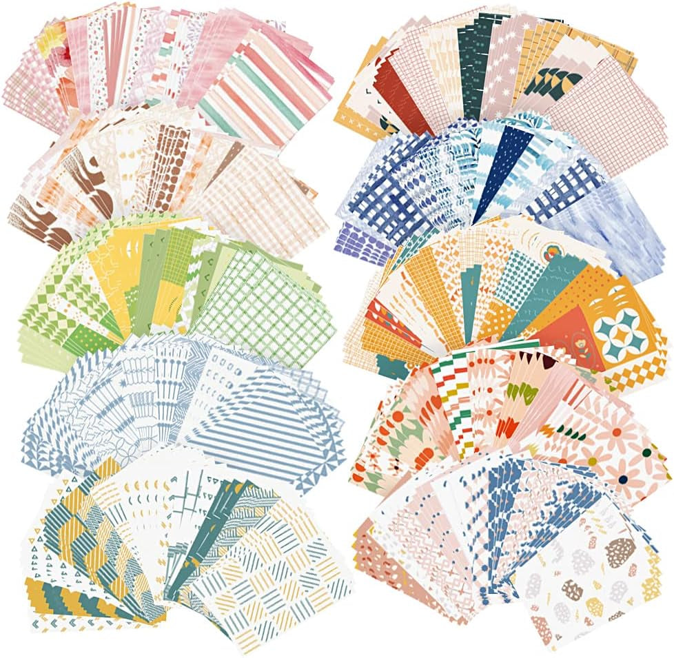 500 Sheets Vintage Scrapbook Paper Supplies , Aesthetic Paper Decorative Sheet of Paper , Scrap Book Material for DIY Scrapbooks Journal Photo Album Crafts(3.35 X 2.17 In)