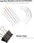 Bookbinding Kit -  Bookbinding Supplies, Hand Book Binding Starter Tools Set with Real Bone Folder,Paper Awl, Large-Eye Needles, Glue Brush, Wax Thread for Handmade DIY Books