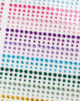 1800 Pieces 3Mm 4Mm 5Mm Multicolor Bling Rhinestone Sticker 2 Sheets Gem Diamond Self Adhesive