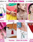 Tassels for Jewelry Making, 50Pcs Leather Tassel Keychain Charms Bulk with 50Pcs Jump Rings for Bracelets, Acrylic Key Chain Blanks and Craft Supplies