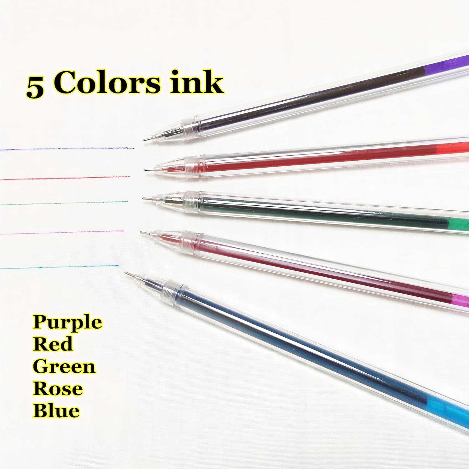 5 Colors Extra Fine Tip Water Erasable Fabric Marking Pen with 10 Free Refills for Cross Stitch, Embroidery, Sewing, Quilting