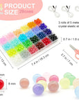 1200Pcs 8Mm Glass Beads for Bracelets Making, 24Colors Crystal Glass Beads Jewelry Making Kit, round Beads for DIY Bracelet Crafts