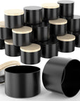 Upgraded 24 Pack Candle Tins 8 Oz with Lids, Bulk Empty Candle Jars for Making Candles, Premium Metal Candle Containers, round Candle Vessels Kit for Adults DIY Candle Making (Black and Wood Grain)