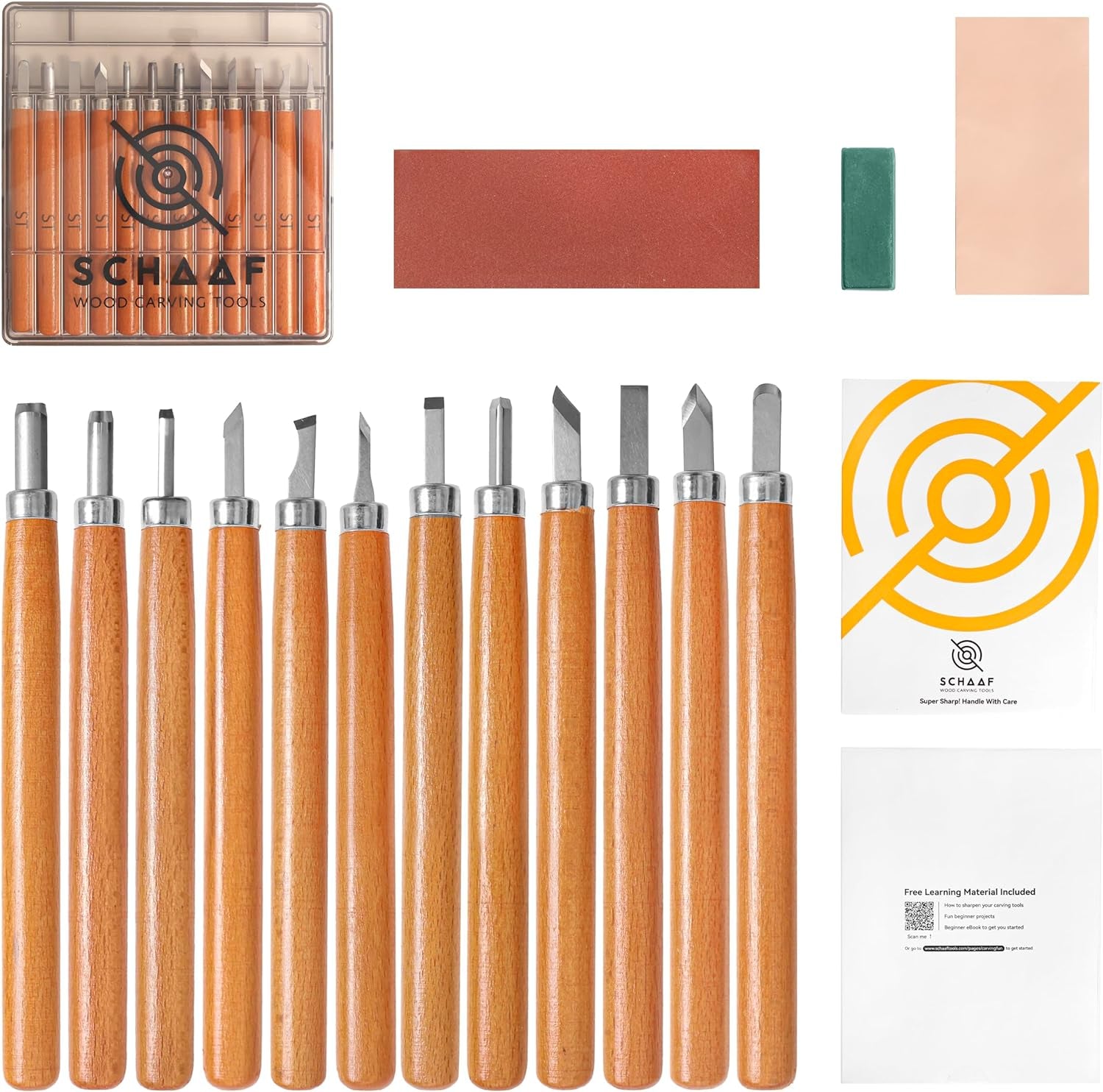 Beginner Friendly Wood Carving Tools, Razor Sharp Detail Wood Carving Kit, DIY Wood Carving Set with Learning Videos, Linoleum Carving Tools, 15Pc Precision Japanese Pen Chisel Set from