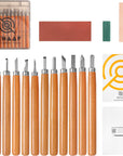 Beginner Friendly Wood Carving Tools, Razor Sharp Detail Wood Carving Kit, DIY Wood Carving Set with Learning Videos, Linoleum Carving Tools, 15Pc Precision Japanese Pen Chisel Set from