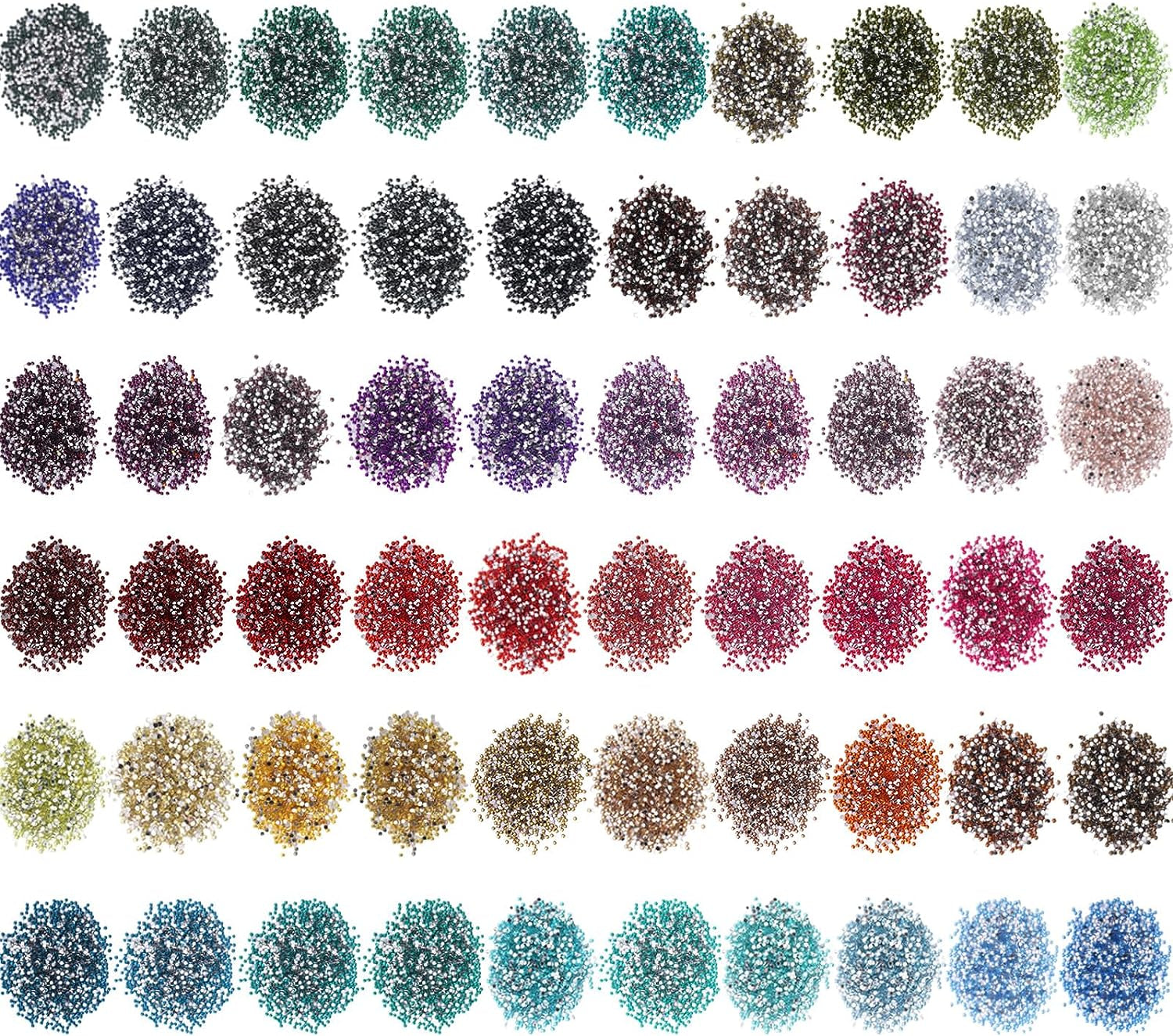 60000 Pcs Rhinestones Diamond Painting Beads Flat Bottom round Resin Diamond Beads Diamond Art Replacement Diamonds for DIY Craft Diamond Painting Accessories (Bright Color)