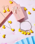 40 Pieces Mini Resin Ducks Resin Duck Charms Pendants Findings Charm DIY Duck Pendants for Bracelet Necklace Earrings Keychain Crafts