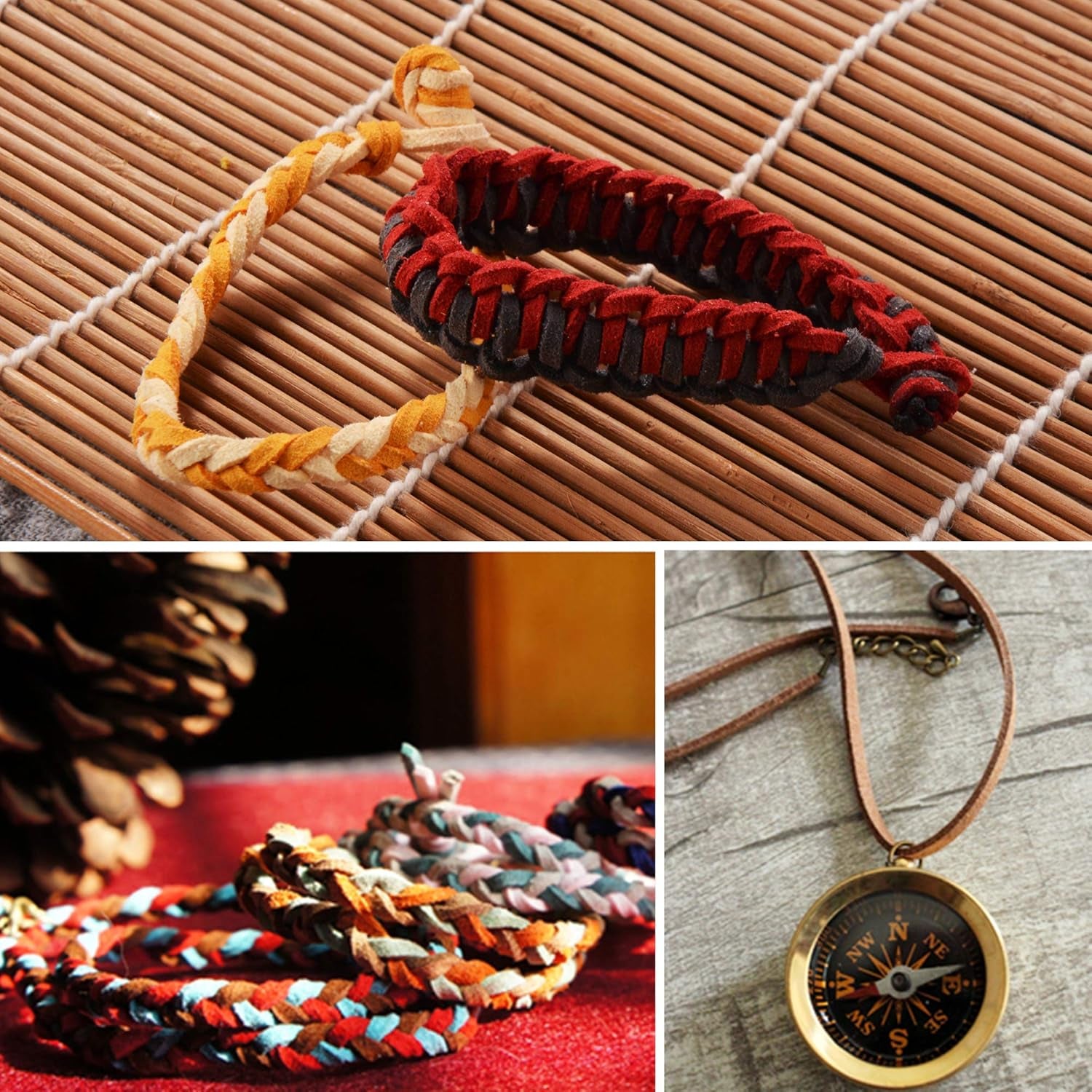 66 Yards 60 Colors Suede Cord Jewelry Making Kit with Cord Ends, Jump Rings and Lobster Clasps, Faux Leather Cord String Thread for Bracelet/Necklace/Dream Catcher/Beading and DIY Crafts