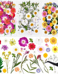 120 PCS Dried Flowers for Resin Molds, Natural Pressed Flowers Leaves Herbs Kit with Tweezers for DIY Art Crafts, Candle,Jewelry Making, Scrapbook Embellishment, Nail, Silicone Molds, Floral Decors