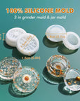 6 PCS Silicone Molds for Resin - Large Resin Molds with Rolling Tray Mold and Resin Grinder Mold for Grind and Storage, DIY Resin Epoxy Kit