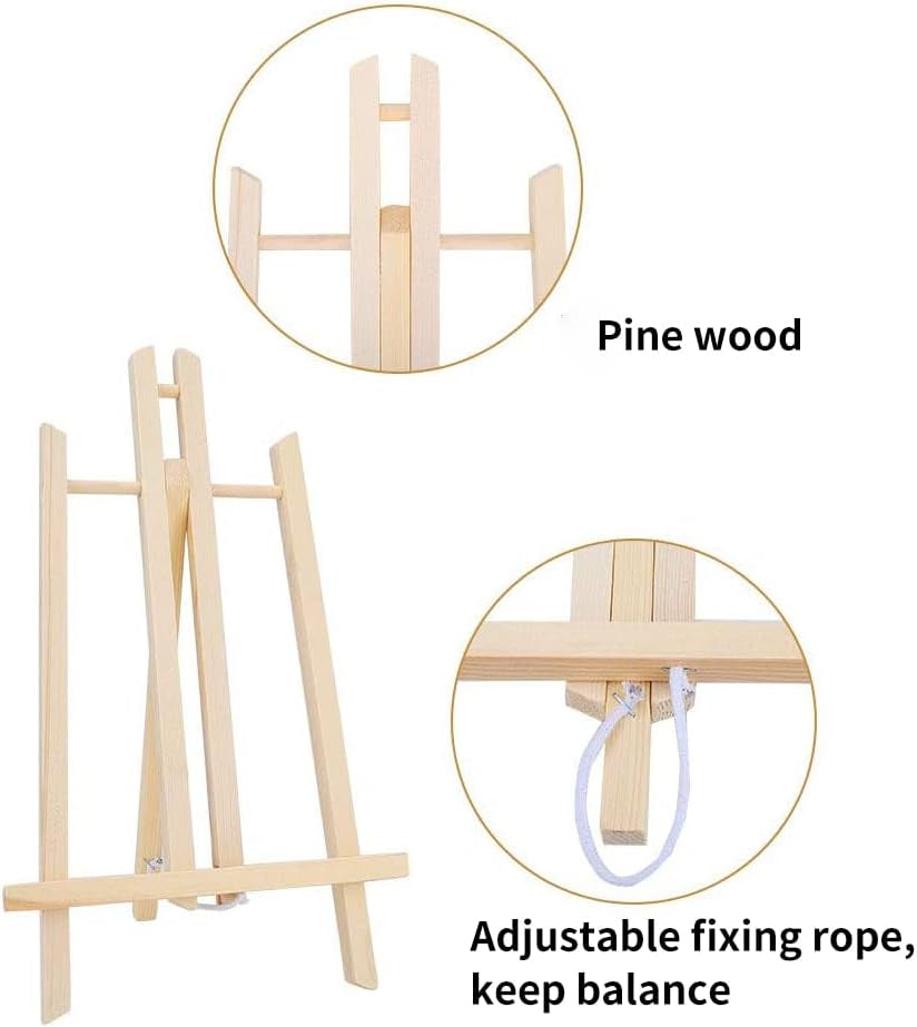 3 Packs 16 Inch Easel Stand, Table Top Easel for Painting, Wooden Tabletop Display Easels, Art Craft Painting Easel Stand for Kids Artist Adults Students Classroom