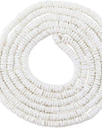 46 Inch White Heishi Beads for Jewelry Making, 6Mm Puka Shells Bead Strand, Natural Thin Flat Seashell Beads for Bracelets Necklaces Chokers and Anklets, African Disc Spacers