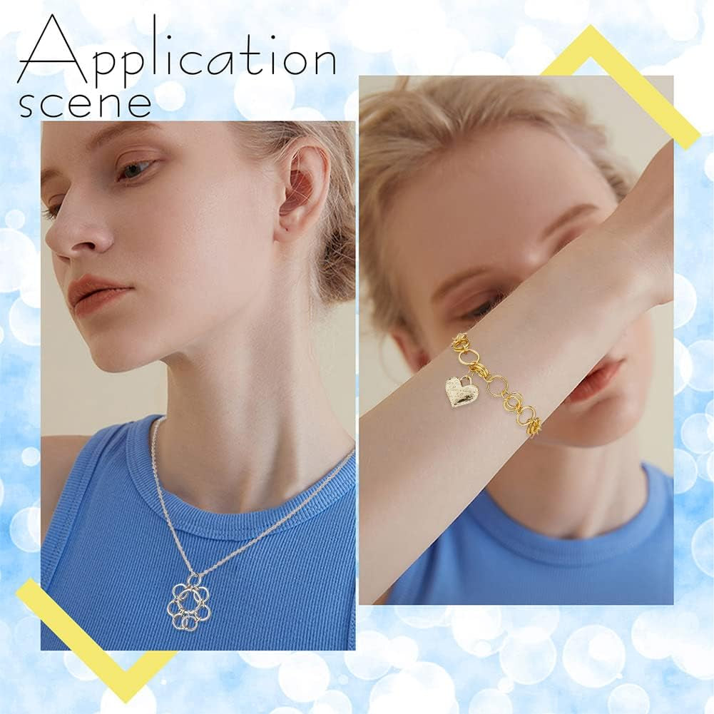 Pandahall 285Pcs Jump Rings, 4 Sizes Closed Jump Rings Connectors Junction Rings 6/8/10/12Mm round Ring Small Jewelry Rings for Jewelry Bracelet Necklace Making Craft Making, 3 Colors