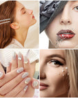 2032 Pieces Self Adhesive Hair Gems and Hair Pearls, Face Pearls and Jewels Stickers for Makeup, Crafts, Home Decor Scrapbooking Embellishments, 7 Sizes 3Mm/4Mm/5Mm/6Mm/8Mm/10Mm/12Mm