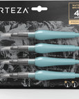 Water Brush Pen, Set of 4, Assorted Soft Nylon Bristle Tips, Self-Moistening Water Brush, Refillable Water Pen