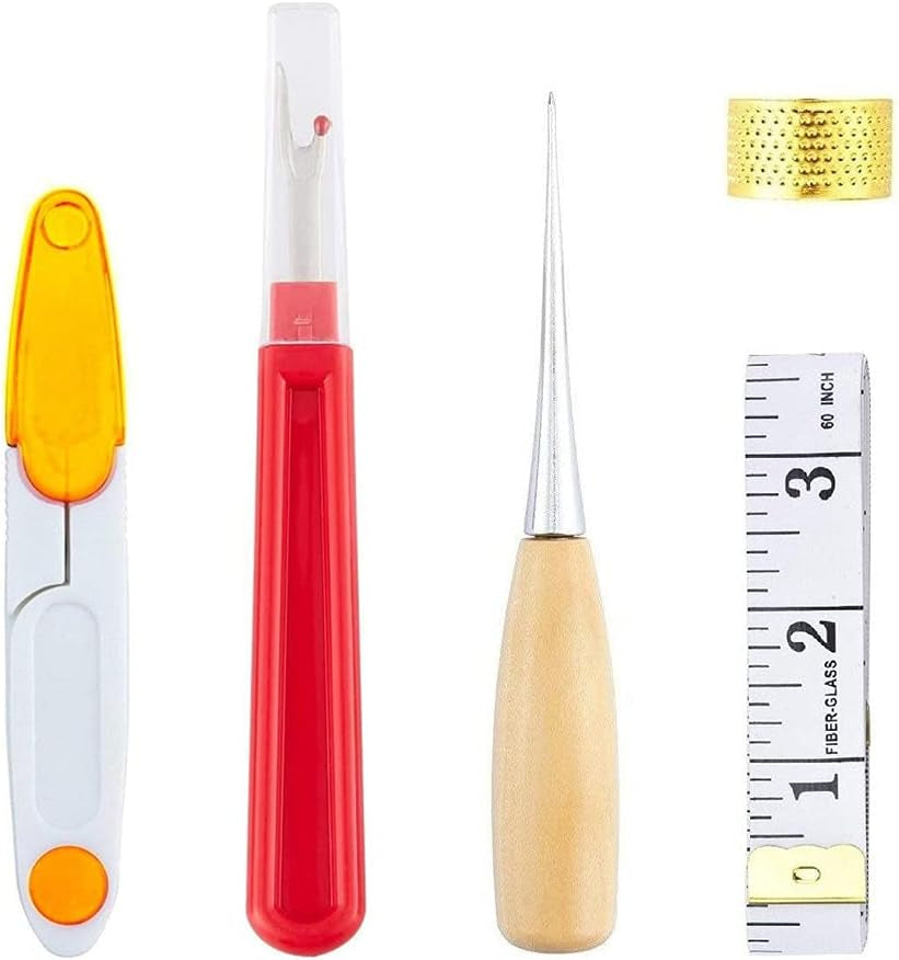 Upholstery Repair Kit 29-Pack, Leather Craft Tool Kit Leather Hand Sewing Needles Canvas Thread and Needles Tape Measure Large-Eye Stitching Needles for Leather Repair