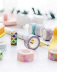 24 Rolls Washi Tape Set Basic Skinny Masking Decorative Tapes for Arts, DIY Crafts, Journals, Planners, Scrapbooking, Wrapping (Mini Graphics)