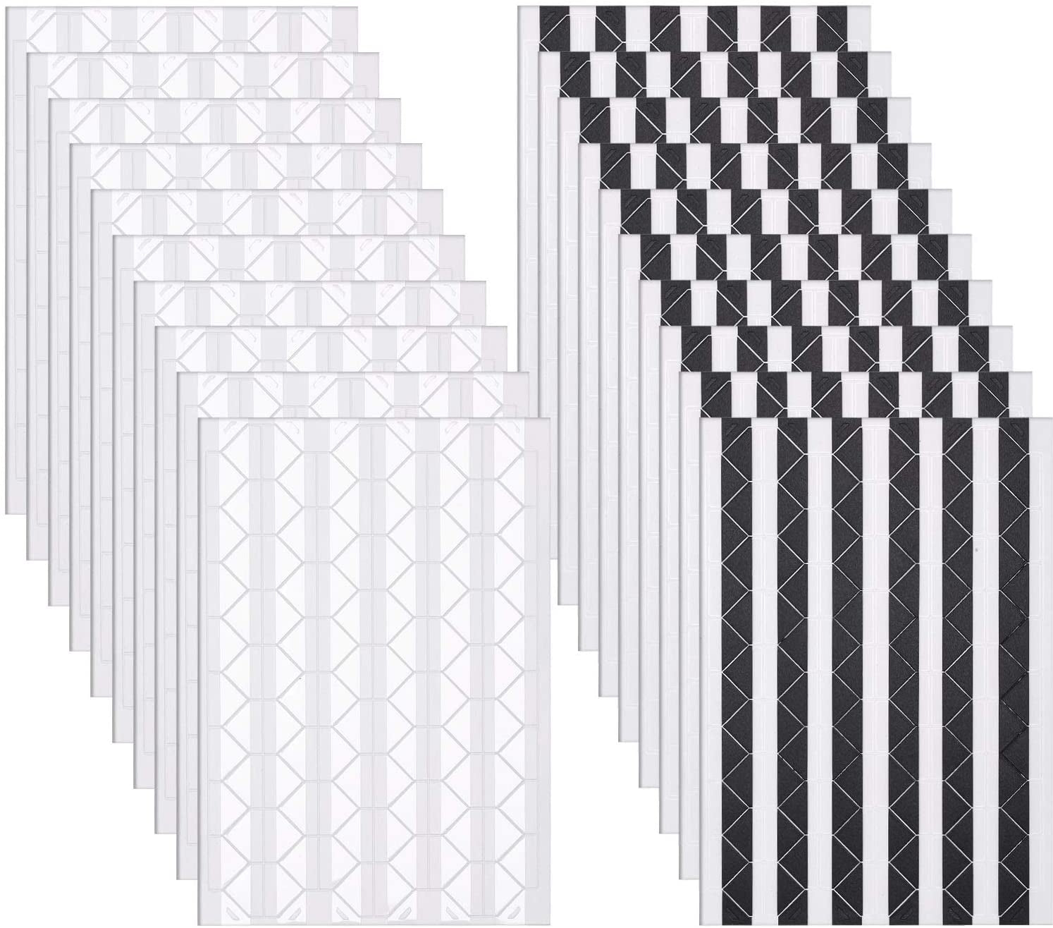 2040 Pieces Photo Corners Stickers for Photo Album Scrapbook (Black and Transparent)