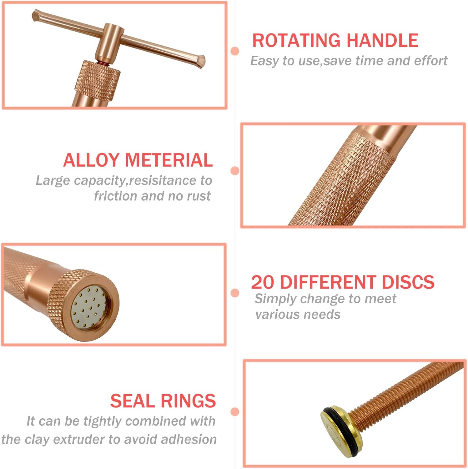 Fondant Extruder with 20 Discs, Sugar Paste Extruder,Clay Extruder, Cake Decor Tool Set