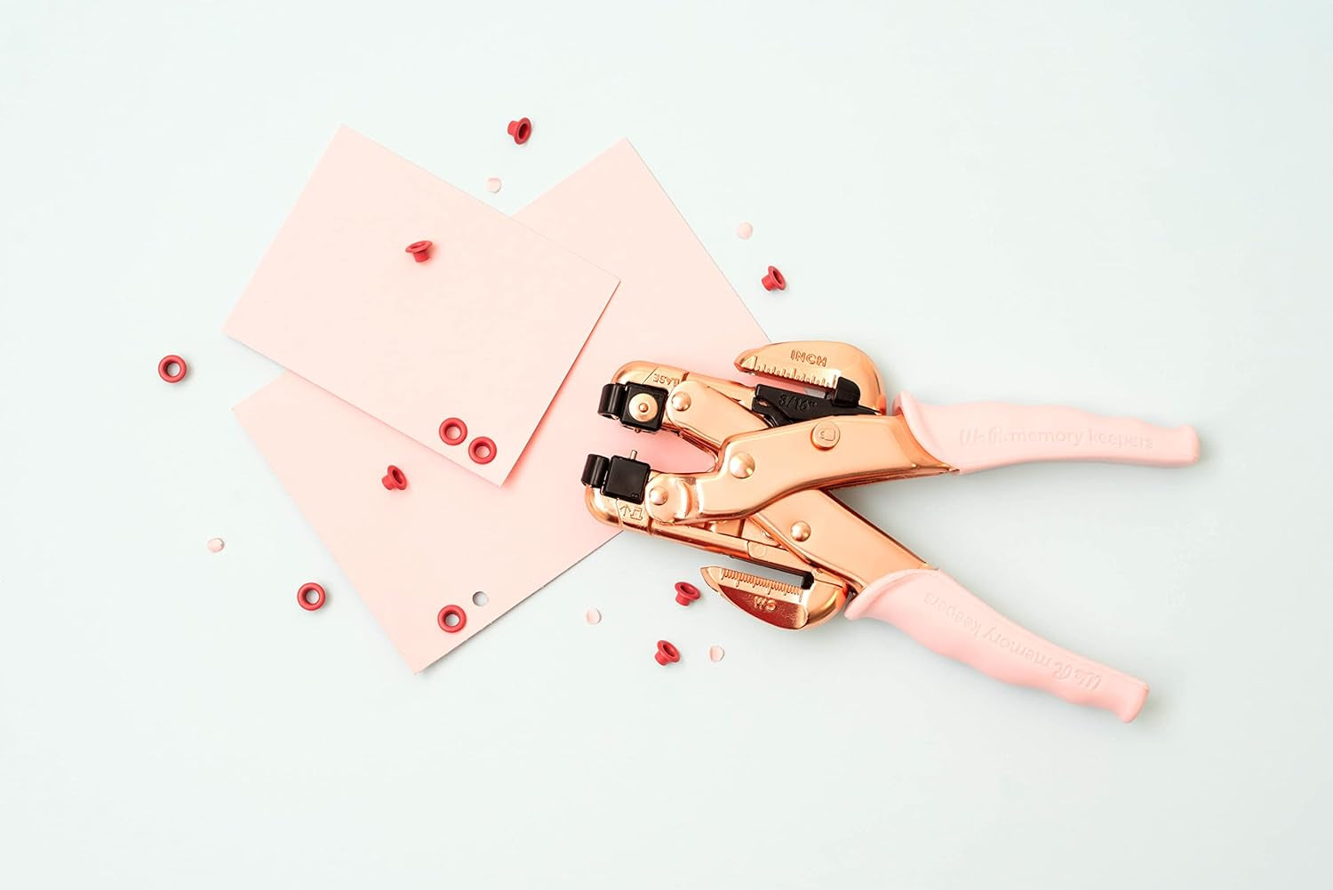 - Crop-A-Dile Eyelet Setter and Snap Punch, Pink Comfort Handle, for 1/8 or 3/16 Inch Holes, Grommet and Embelishment Crafting Puncher for Paper, Fabric, Leather, Plastic, and Metal