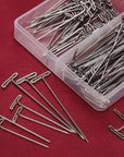 Steel T-Pins for Blocking Knitting, Modelling and Crafts 150 Pieces (2 Inch, 1-1/2 Inch, 1-1/4 Inch)