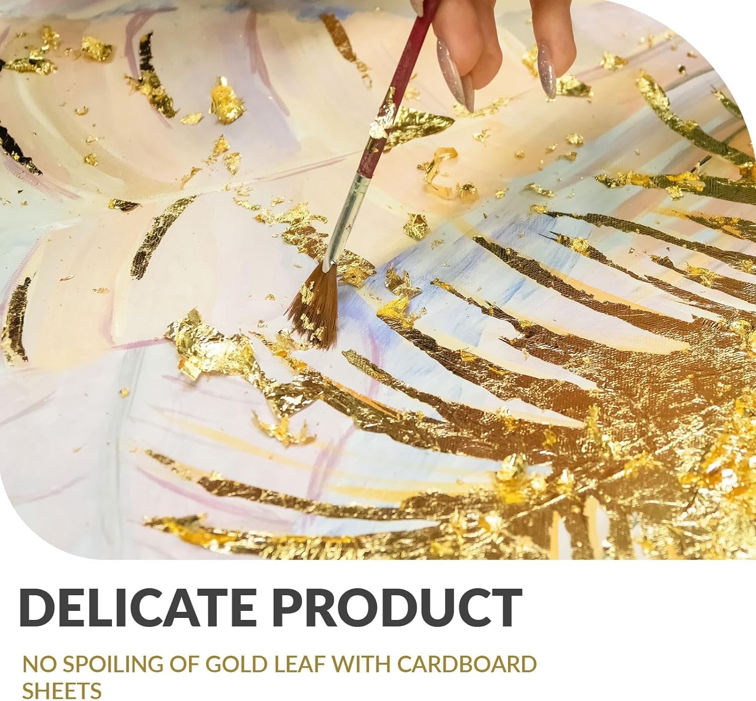 100PCS Gold Leaf Sheets for Gilding Painting DIY Craft Non Fading Non Oxidising 6.1X5.3In