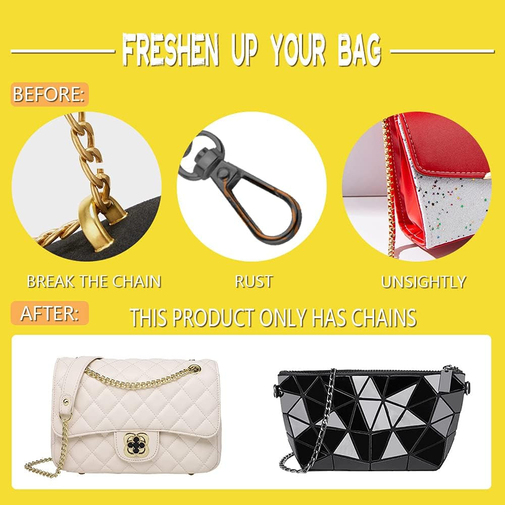 4 Pack 47" Purse Chain, 4 Colors Bag Chain Crossbody Chain Strap Replacement