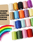 Sewing Thread Kit 20 Colors Polyester Sewing Thread Set 1000 Yards per Spool Black & White for Sewing Machine, Hand Stitching and Quilting Use